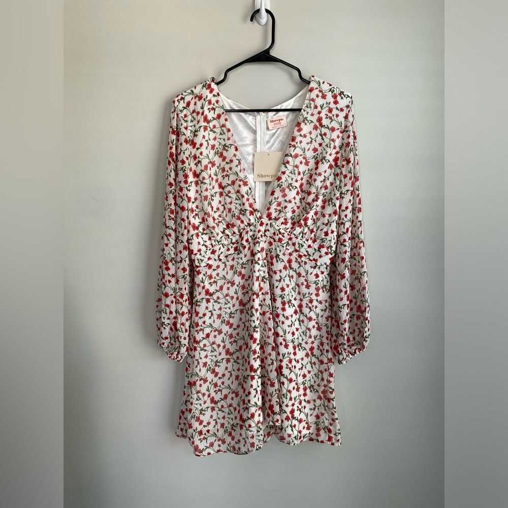 Showpo Lace Me Up Floral Print Mini Dress Size 8 NWT